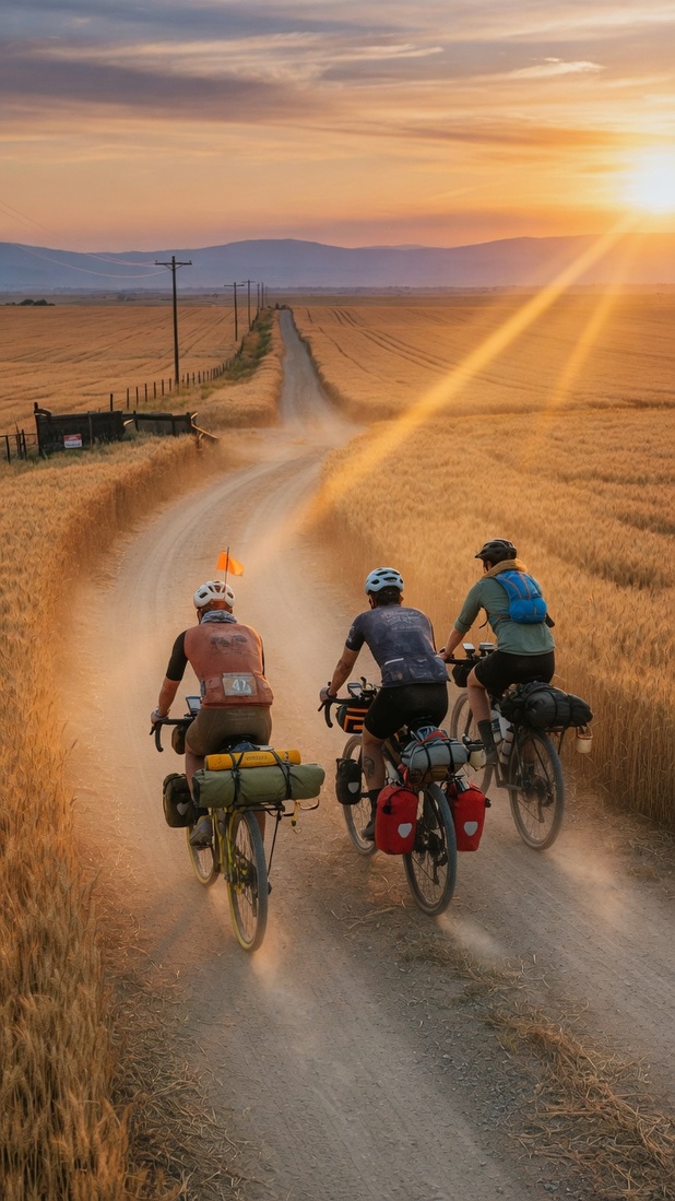 Bikepacking cycling group ride