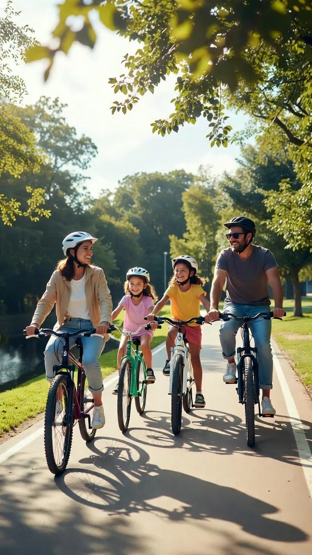Casual cycling group ride
